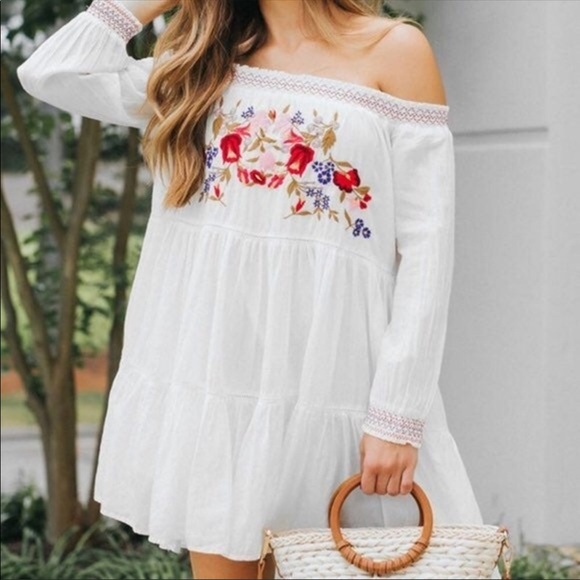 ✨SOLD✨Free People Ivory Sunbeams Mini Dress Size L - Picture 2 of 16